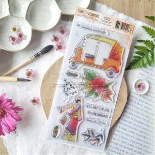 Tampons transparents 10 x 21 cm En tuk-tuk - Chou & Flowers - Rougier et Plé