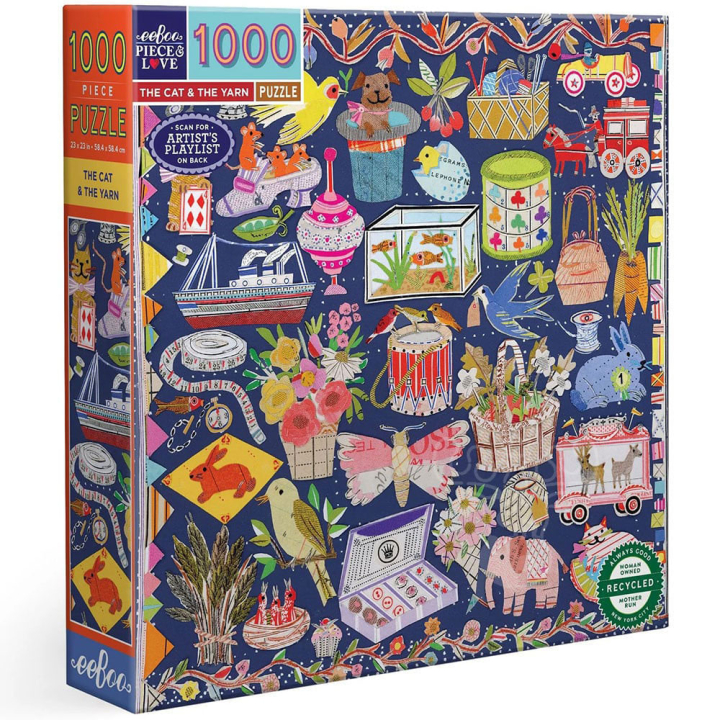 Puzzle The cat and the yarn 1000 pcs - Eeboo - Rougier et Plé