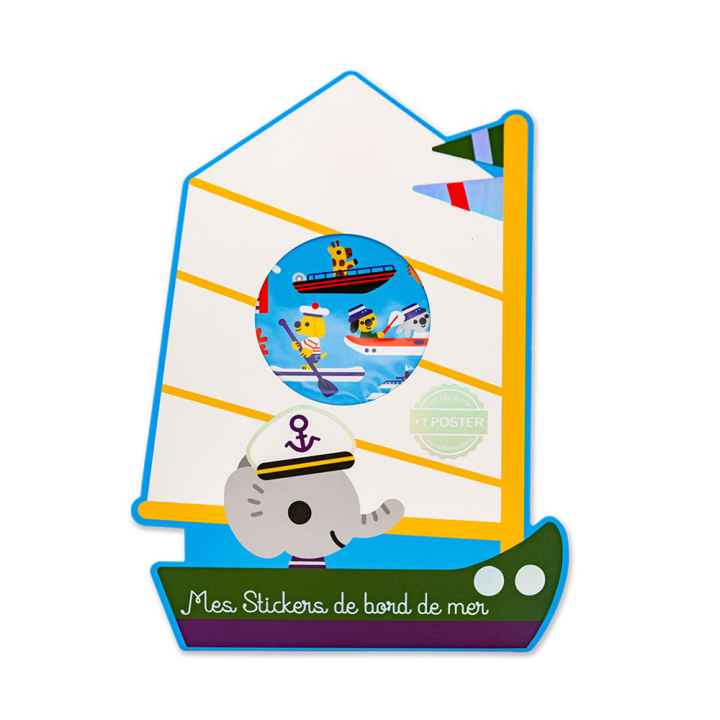 Jeu stickers + poster Bateaux du bord de mer - Cartesdart - Rougier et Plé