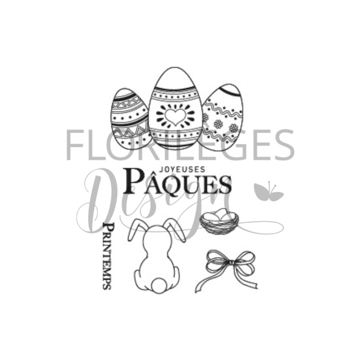 Tampons transparents Joyeuses Pâques - Florilèges Design - Rougier et Plé