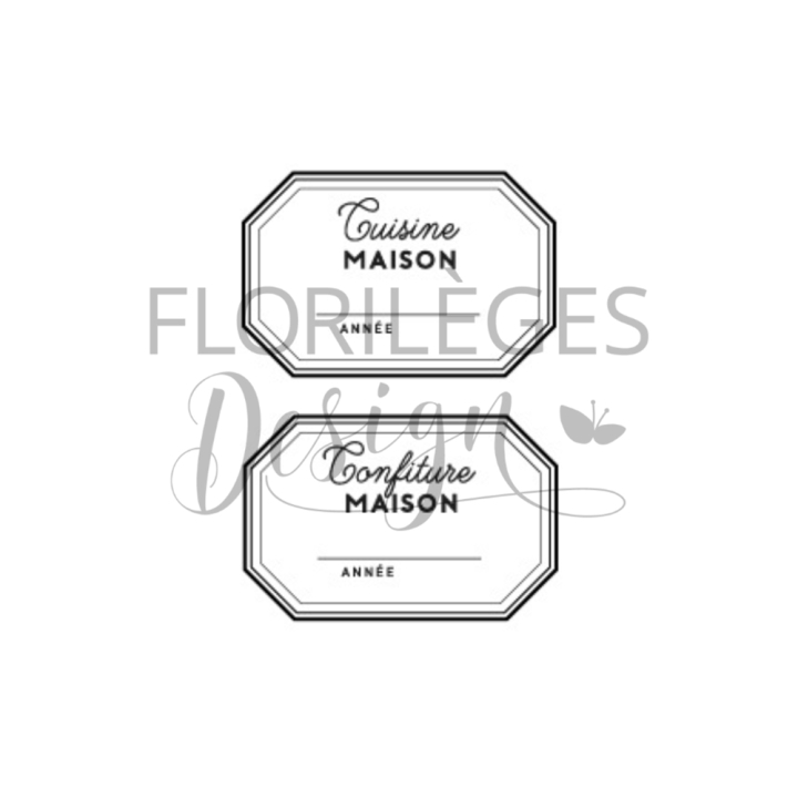 Tampons transparents Étiquettes à confiture - Florilèges Design - Rougier et Plé
