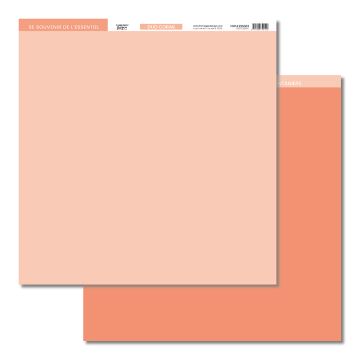 Farandole Papier uni Duo corail - Florilèges Design - Rougier et Plé
