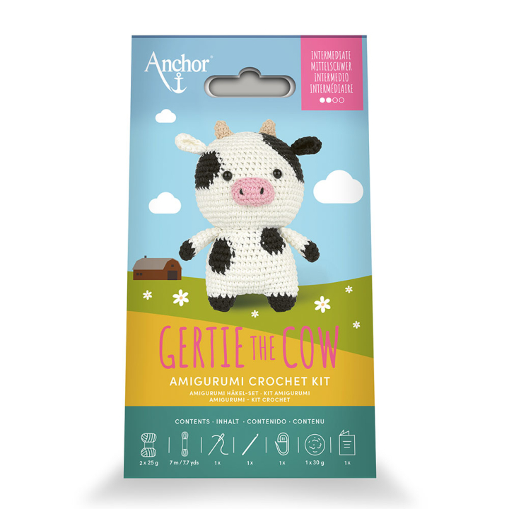 Kit crochet Amigurumi Gertie la vache S - DMC - Rougier et Plé