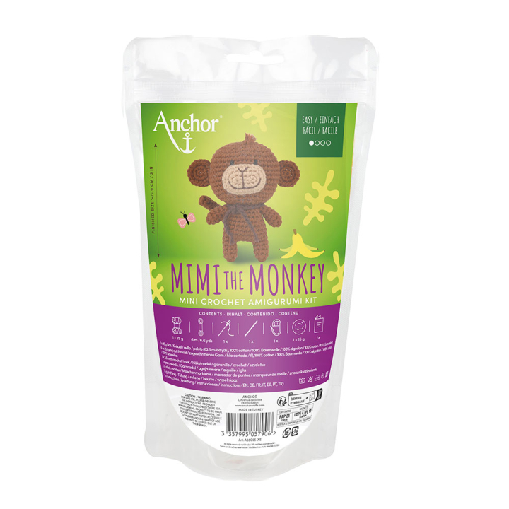 Kit crochet Amigurumi Mimi le singe XS - DMC - Rougier et Plé