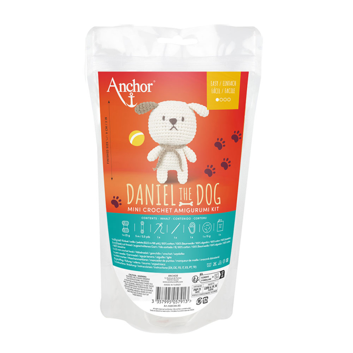 Kit crochet Amigurumi Daniel le chien XS - DMC - Rougier et Plé