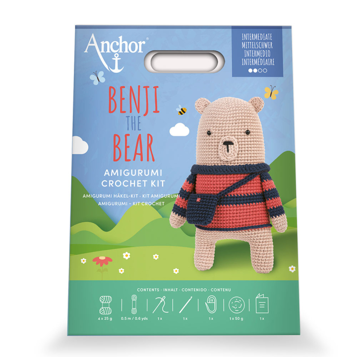 Kit crochet Amigurumi Benji l'ours L - DMC - Rougier et Plé