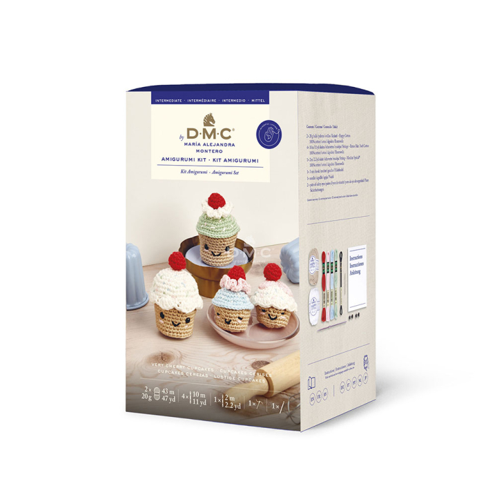 Kit crochet Amigurumi Cupcakes cerises - DMC - Rougier et Plé
