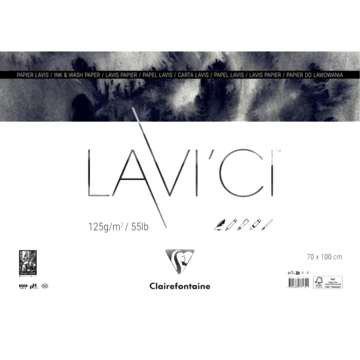 Papier multi-techniques LAVI'CI 125 g 10 feuilles - Clairefontaine - Rougier et Plé