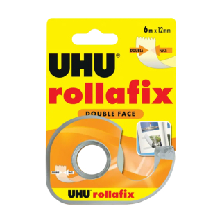 Bande adhésive Rollafix Double-face 6 m x 12 mm + dévidoir - Uhu - Rougier et Plé