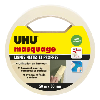 Adhésif de masquage 50 m x 30 mm - Uhu - Rougier et Plé