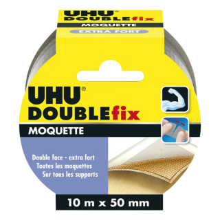 Ruban adhésif double face DoubleFix Moquette 10 m x 50 mm - Uhu - Rougier et Plé