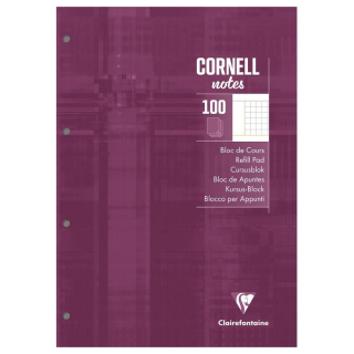 Bloc de cours Cornell 21 x 29,7 cm Petits carreaux Q. 5x5 200 p Prune - Clairefontaine - Rougier et Plé