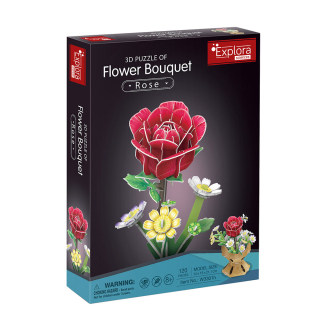 Maquette 3D en bois Flower Bouquet Rose - MGM - Rougier et Plé
