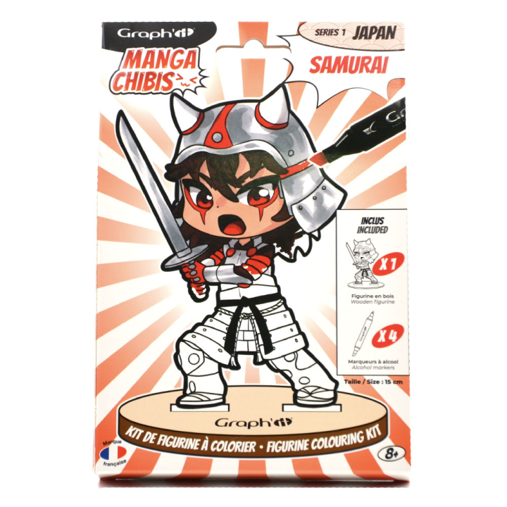 Kit de figurine à colorier Manga Chibis Samurai - Graph'it - Rougier et Plé