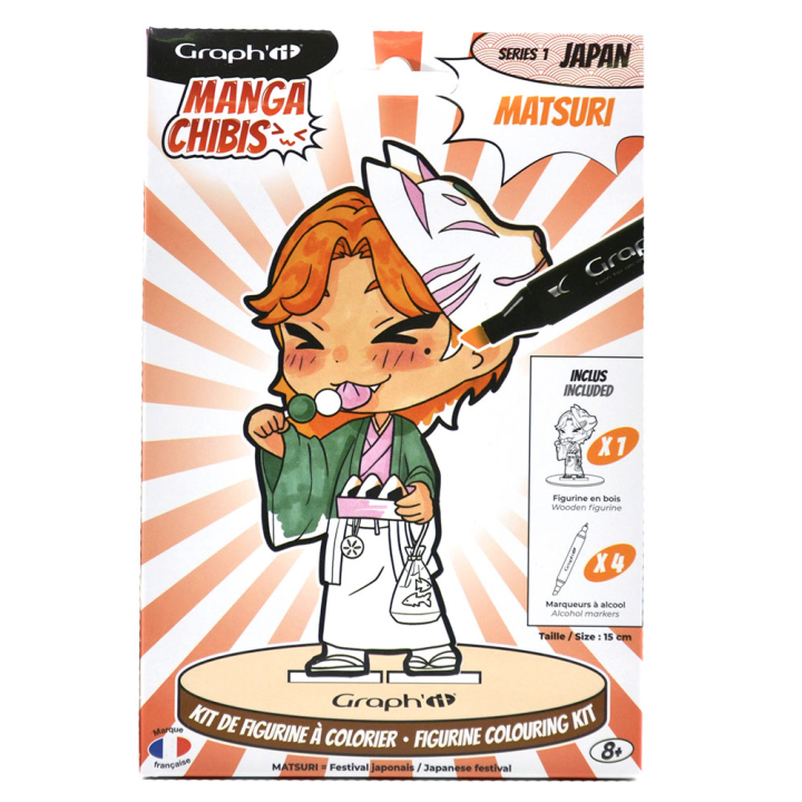 Kit de figurine à colorier Manga Chibis Matsuri - Graph'it - Rougier et Plé