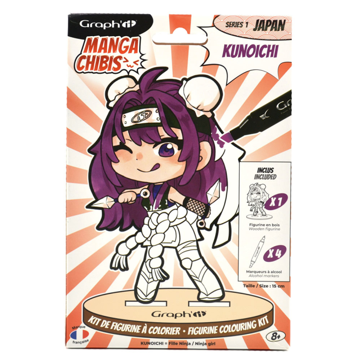 Kit de figurine à colorier Manga Chibis Kunoichi - Graph'it - Rougier et Plé