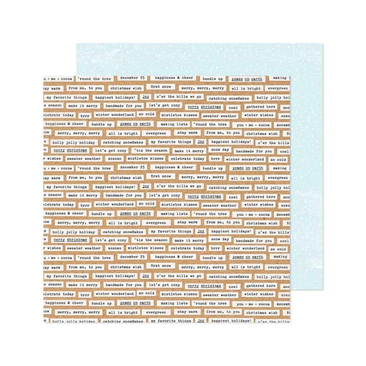Papier imprimé Jour de neige Snow Day 30.5 x 30.5 cm - Crate Paper - Rougier et Plé