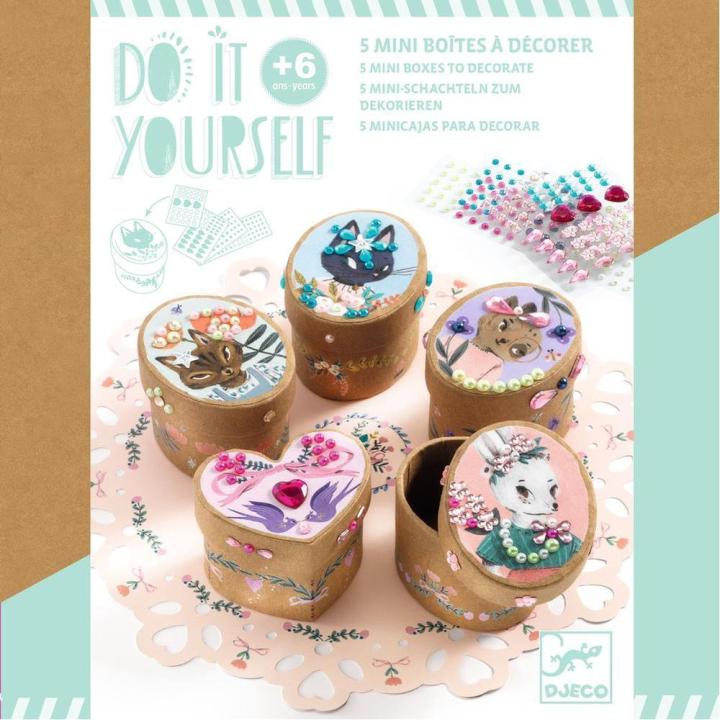 Coffret DIY 5 mini boîtes à décorer - Djeco - Rougier et Plé