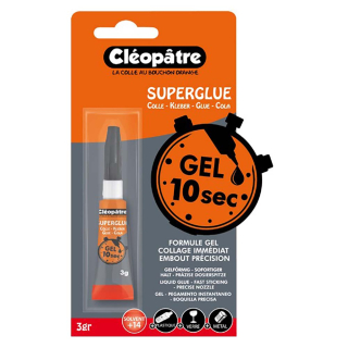 Colle Super Cléo instantanée formule gel 3g - Cléopatre - Rougier et Plé