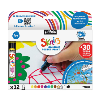 Marqueur gouache Skrib 12 couleurs - Rougier et Plé