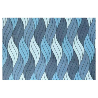 Papier Indien fait main  Wax 50 x 70 cm 120 g/m² Vagues dégradée Bleu - Esprit Papier - Rougier et Plé