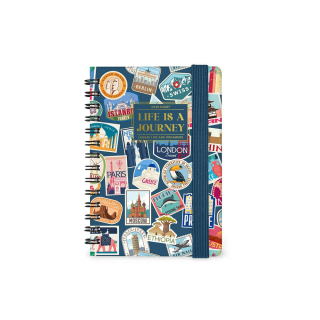 Agenda semainier 2026 à spirales Travel stickers  8,5 x 13 cm - Legami - Rougier et Plé