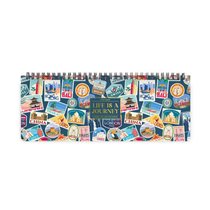 Planificateur de bureau 2026 - 27,7 x 10,2 cm Travel stickers - Legami - Rougier et Plé