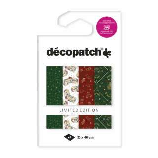 Assortiment 4 feuilles Noël Vintage Edition Limitée - Décopatch - Rougier et Plé