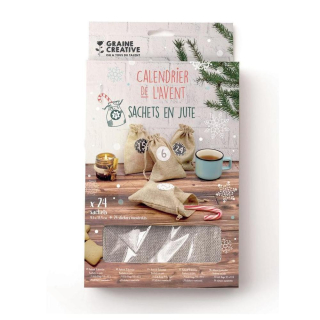 Calendrier de l'Avent 24 sachets en jute - Graine Créative - Rougier et Plé