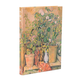 Carnet rigide 18 x 12 cm 144 p Uni Cézanne, Pots en terre cuite et fleurs - Paperblanks - Rougier et Plé