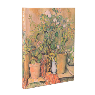 Carnet rigide 23 x 18 cm 144 p Uni Cézanne, Pots en terre cuite et fleurs - Paperblanks - Rougier et Plé