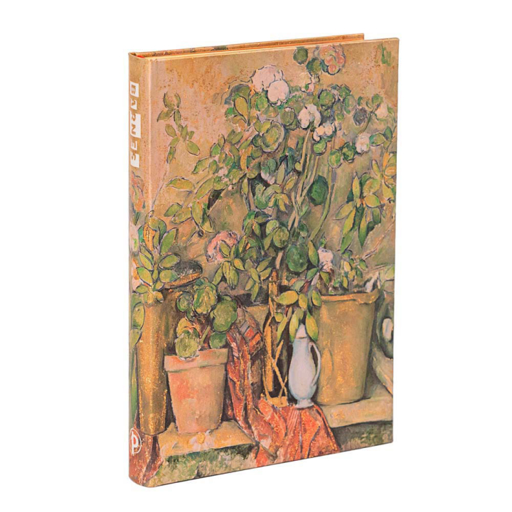 Carnet rigide 14 x 9 cm 176 p Uni Cézanne, Pots en terre cuite et fleurs - Paperblanks - Rougier et Plé