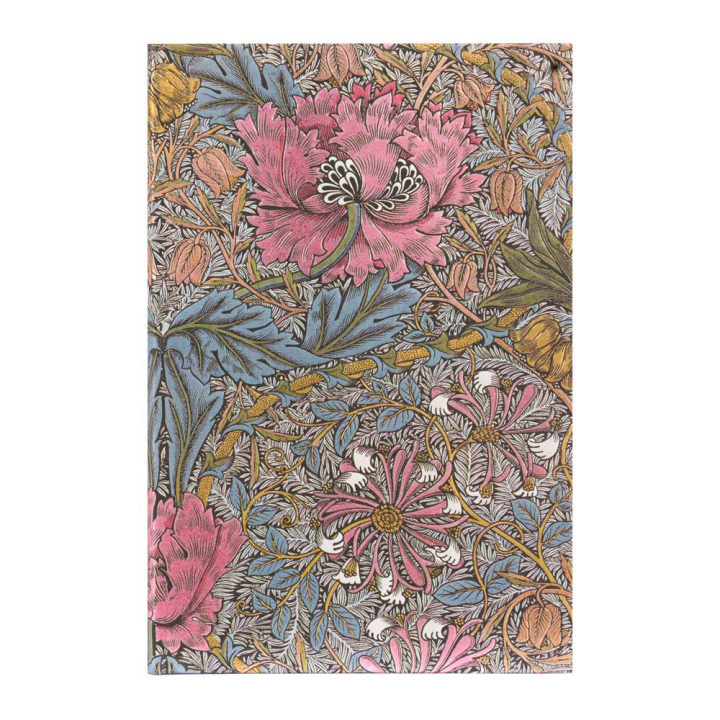 Répertoire Morris, Chèvrefeuille rose avec fermeture élastique 128 pages 9 x 14 cm - Paperblanks - Rougier et Plé