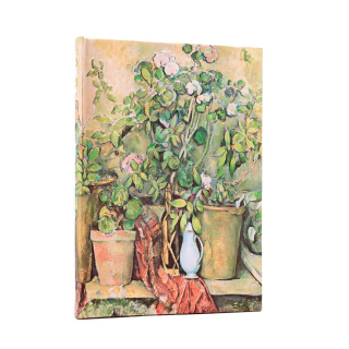 Répertoire Cézanne, Pots en terre cuite et fleurs avec fermeture élastique 144 pages 18 x 12 cm - Paperblanks - Rougier et Plé