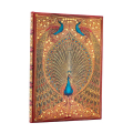 Carnet rigide 18 x 12 cm 144 p Ligné Hafiz, Les paons - Paperblanks - Rougier et Plé