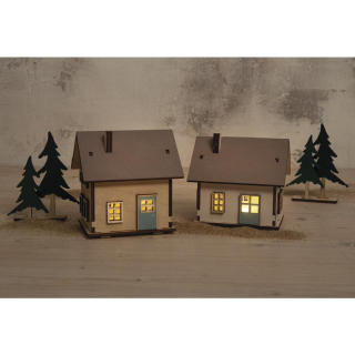 Kit maisons en bois illuminées - Rayher - Rougier et Plé