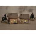 Kit maisons en bois illuminées - Rayher - Rougier et Plé
