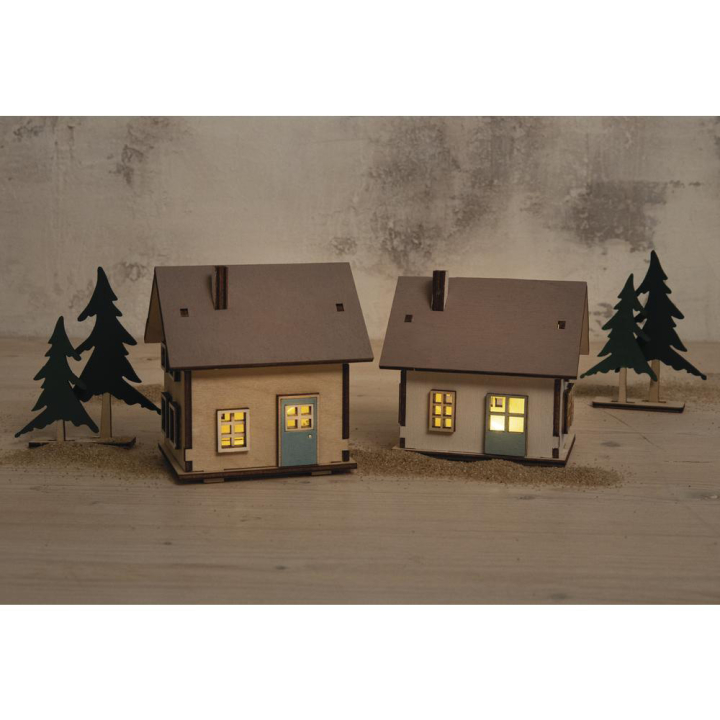 Kit maisons en bois illuminées - Rayher - Rougier et Plé