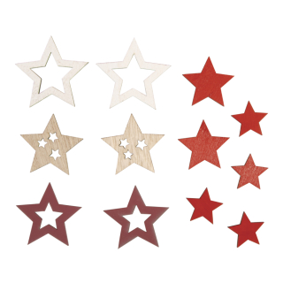 Miniatures adhésives en bois Etoile 12 pcs - Rayher - Rougier et Plé