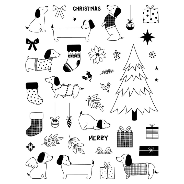 Set de tampons transparents Woofy Christmas - ARTEMIO - Rougier et Plé