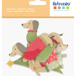 Set de Silhouettes en bois colorées Woofy Christmas - ARTEMIO - Rougier et Plé