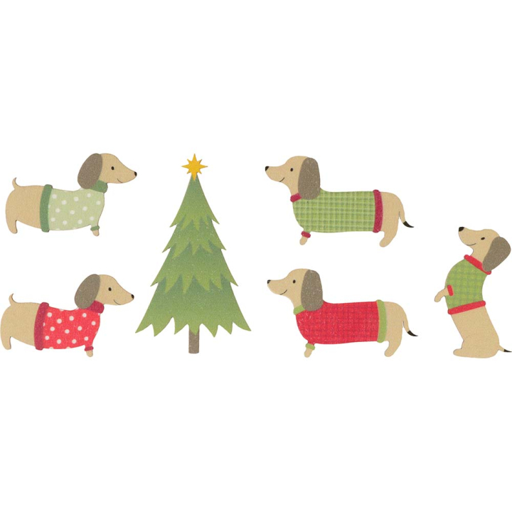 Set de Silhouettes en bois colorées Woofy Christmas - ARTEMIO - Rougier et Plé
