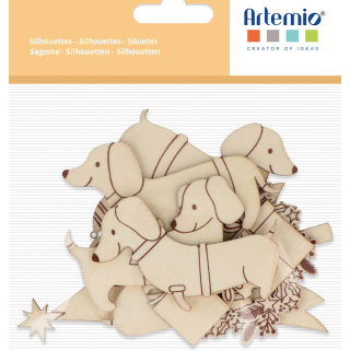 Set de 13 pcs de Silhouttes en bois Woofy Christmas - ARTEMIO - Rougier et Plé