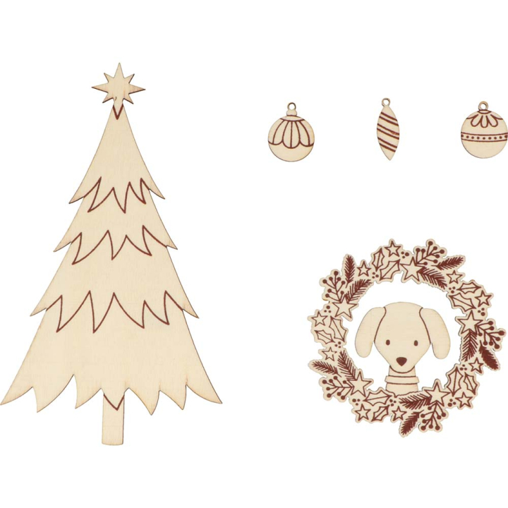 Set de 13 pcs de Silhouttes en bois Woofy Christmas - ARTEMIO - Rougier et Plé