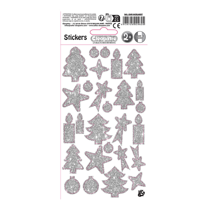 Stickers de Noël Argent 27 pcs - Cléopatre - Rougier et Plé