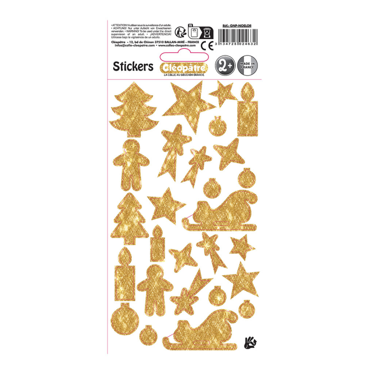 Stickers de Noël Or 27 pcs - Cléopatre - Rougier et Plé