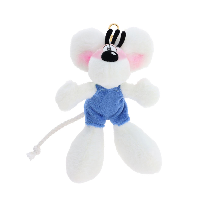 Porte-clés peluche Diddl en salopette bleue 15 cm - Diddl et ses amis - Rougier et Plé