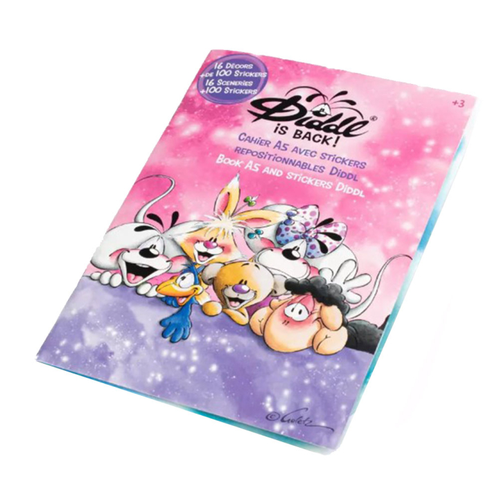 Cahier Diddl avec stickers repositionnables A5 - Diddl et ses amis - Rougier et Plé