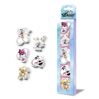 Set de 5 gommes fantaisie Diddl - Diddl et ses amis - Rougier et Plé