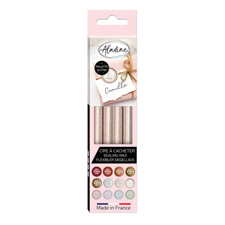 Pack  4 bâtons de cire nacrée pailletée - Aladine - Rougier et Plé